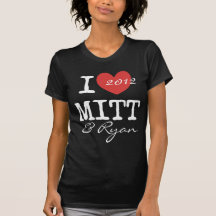 I coeur Mitt Romney et Paul Ryan 2012 T-shirt