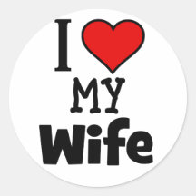 I coeur mon épouse adhésif rond