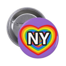 I coeur New York. J'aime New York. Arc-en-ciel de  Badges Avec Agrafe