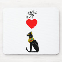 I coeur Pussy_Cat, hiéroglyphes égyptiens Tapis De Souris