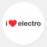 I électro de coeur autocollant rond