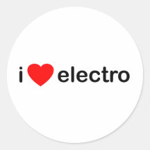 I électro de coeur autocollant rond