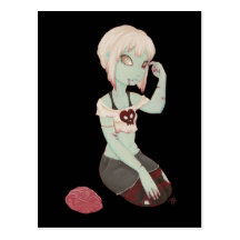 I fille de zombi de coeur - carte postale