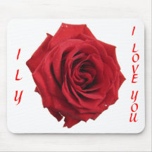 I L Y - JE T'AIME Saint-Valentin ROSE Mousepad Tapis De Souris