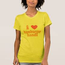 I mains d'hamburger de coeur - T-shirt