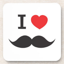 I moustache de coeur dessous-de-verre