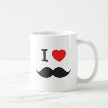 I moustache de coeur mug à café