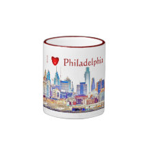 I tasse de croquis de couleur de Philly de coeur