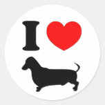 I teckel de coeur autocollants