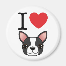I terriers de Boston de coeur Magnets Pour Réfrigérateur