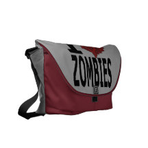 I zombis de coeur gris et sac messenger rouge besaces