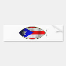 Ichthus - drapeau portoricain autocollants pour voiture