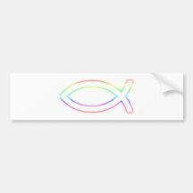 Ichthus - symbole chrétien de poissons - rougeoyer adhésif pour voiture