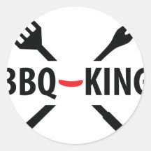 Icône de BBQ-Roi Autocollants Ronds