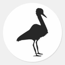 icône de cigogne adhésifs ronds