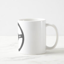 icône de emballage noire de volant mug à café