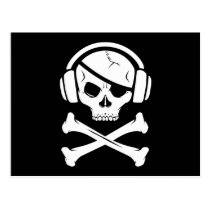 Icône de la piraterie anti-RIAA de pirate de musiq cartes postales