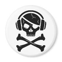 Icône de la piraterie anti-RIAA de pirate de musiq magnets
