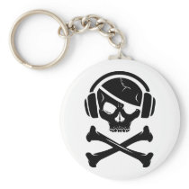 Icône de la piraterie anti-RIAA de pirate de musiq porte-clés