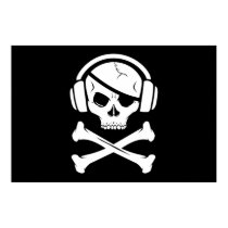 Icône de la piraterie anti-RIAA de pirate de musiq posters