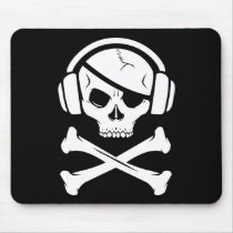 Icône de la piraterie anti-RIAA de pirate de musiq tapis de souris