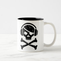 Icône de la piraterie anti-RIAA de pirate de musiq tasses