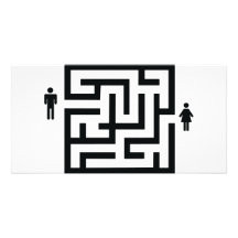 icône de labyrinthe d'homme et de femme photocarte