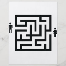 icône de labyrinthe d'homme et de femme prospectus