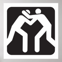 Icône de lutteurs affiche
