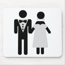 icône de mariage de jeune marié et de jeune mariée tapis de souris