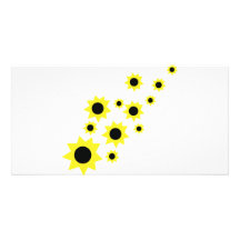 icône de pluie de tournesol modèle pour photocarte