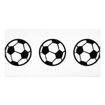 icône de trois ballons de football photocarte