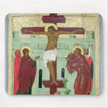 Icône dépeignant la crucifixion avec la Vierge Tapis De Souris
