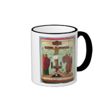 Icône dépeignant la crucifixion avec la Vierge Tasse