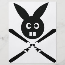 icône drôle de lapin de ski tract