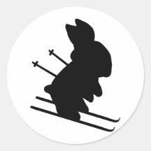icône drôle de lapin de skieur adhésifs