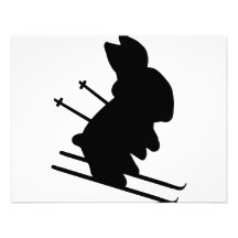 icône drôle de lapin de skieur cartons d'invitation