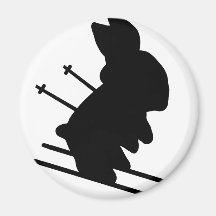 icône drôle de lapin de skieur magnets pour réfrigérateur