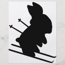 icône drôle de lapin de skieur prospectus customisé