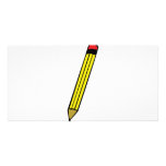 icône jaune de crayon cartes de vœux avec photo
