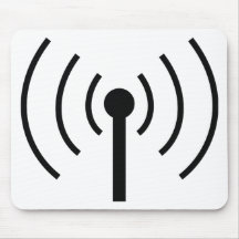 icône noire d'antenne tapis de souris