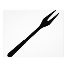 icône noire de fourchette de BBQ Invitation Personnalisée