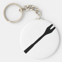 icône noire de fourchette de BBQ Porte-clefs