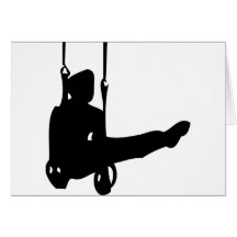 icône noire de gymnaste carte de vœux