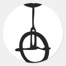 icône noire de monocycle autocollants