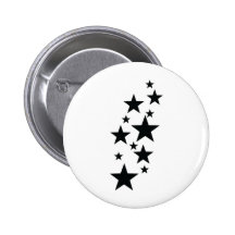 icône noire de pluie d'étoile badges avec agrafe