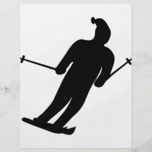icône noire de skieur prospectus personnalisés