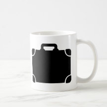 Icône noire de valise tasses