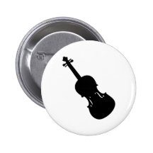 icône noire de violon badge avec épingle