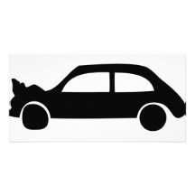 icône noire de voiture d'accident photocarte personnalisée